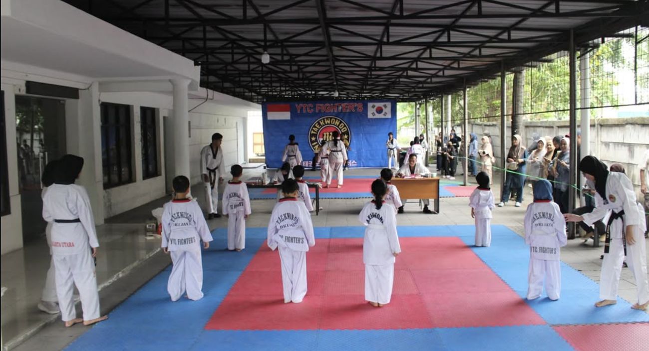 Suasana Ujian Kenaikan Tingkat sabuk di RAP Fighters Taekwondo Club